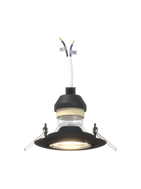 vidaXL Rectangle Plastic Recessed Spot with Integrated LED and Cool White Light Black 9x9cm. 1pcs