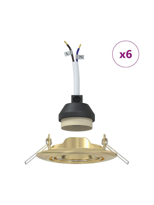 vidaXL Paralelogram Metalic Spot Încorporat Auriu 9x5cm. 1buc