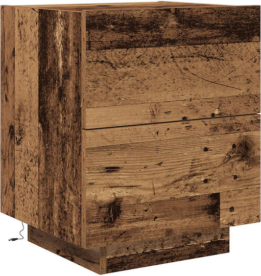 Wooden Bedside Table Old Wood 45x40x55cm