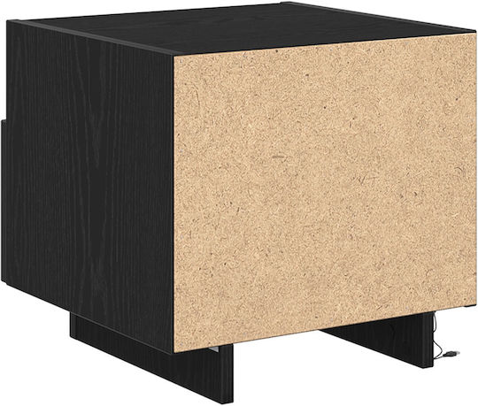 Wooden Bedside Tables Black Oak 2 Pieces 40x39x37cm