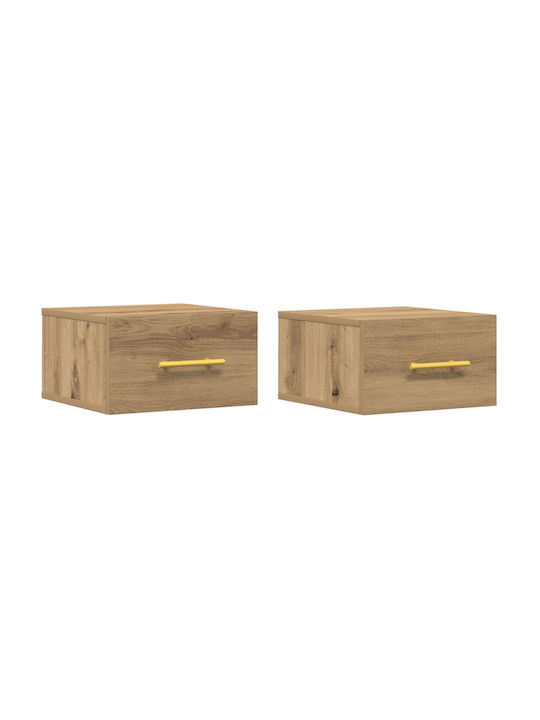 Комоди Дървени Кафяв дъб 2бр 35x35x20см