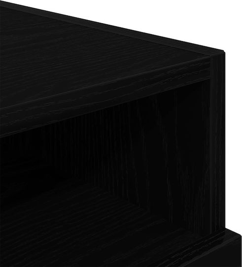 Wooden Bedside Tables Black Oak 2 Pieces 40x39x37cm