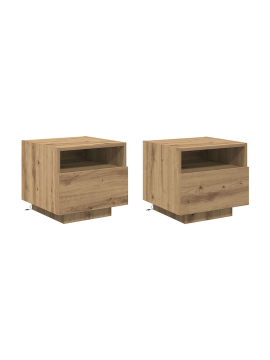 Nachttische Brown Oak 2Stück 40x39x37cm
