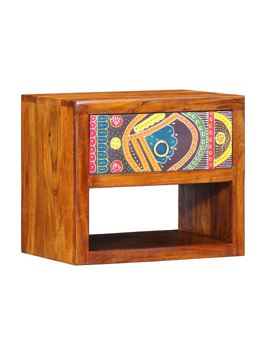 Κομοδίνα από Μασίφ Ξύλο Μπεζ 2τμχ 40x35x35cm