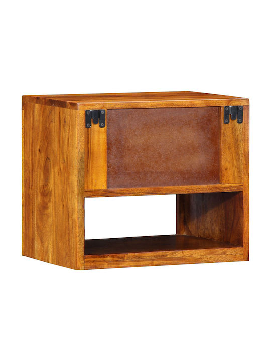 Κομοδίνα από Μασίφ Ξύλο Μπεζ 2τμχ 40x35x35cm