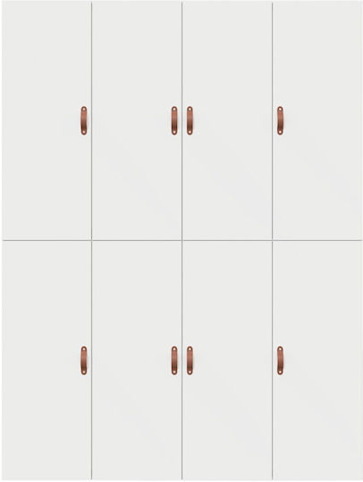 Double Wooden Bed Base White with Slats for Mattress 140x200cm