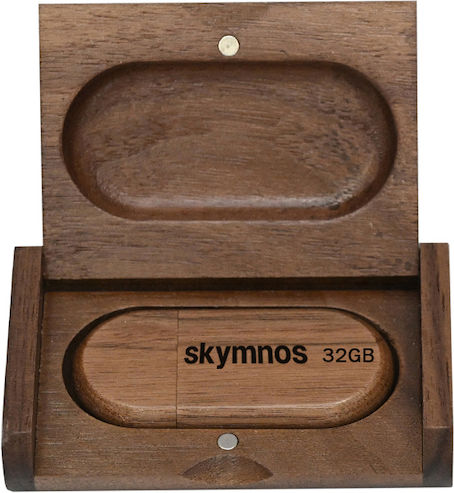Skymnos Wooden 32gb Usb 3.0 Stick Καρυδιά
