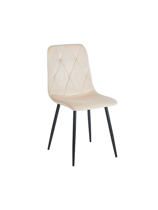 Eva Dining Room Velvet Chair Beige 66x47x67cm