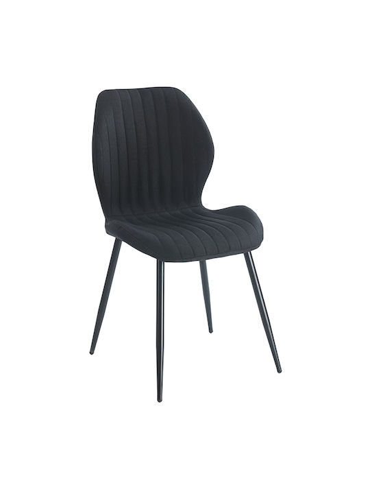 Dylan Dining Room Fabric Chair Black 47x56x48cm