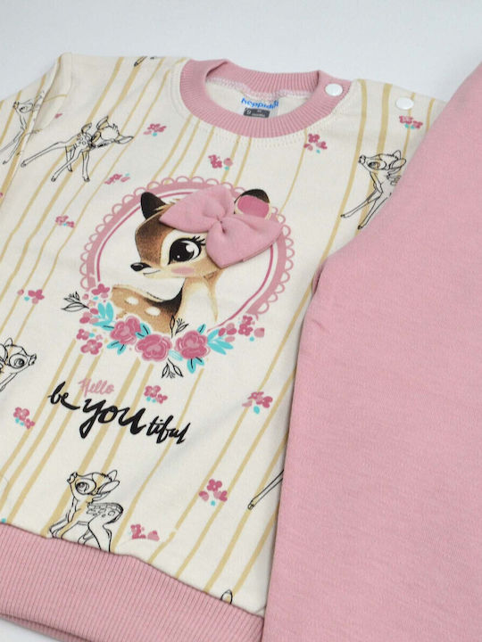 Extan Bebe Kids' Pajamas Ecru/Dusty Pink