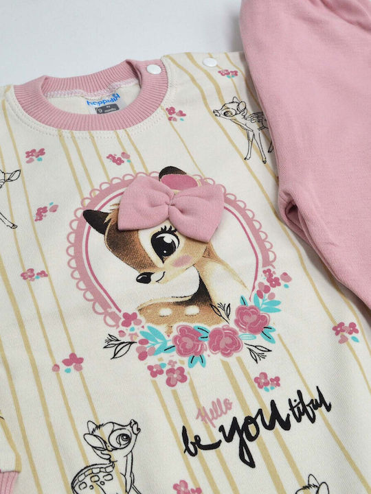 Extan Bebe Kids' Pajamas Ecru/Dusty Pink