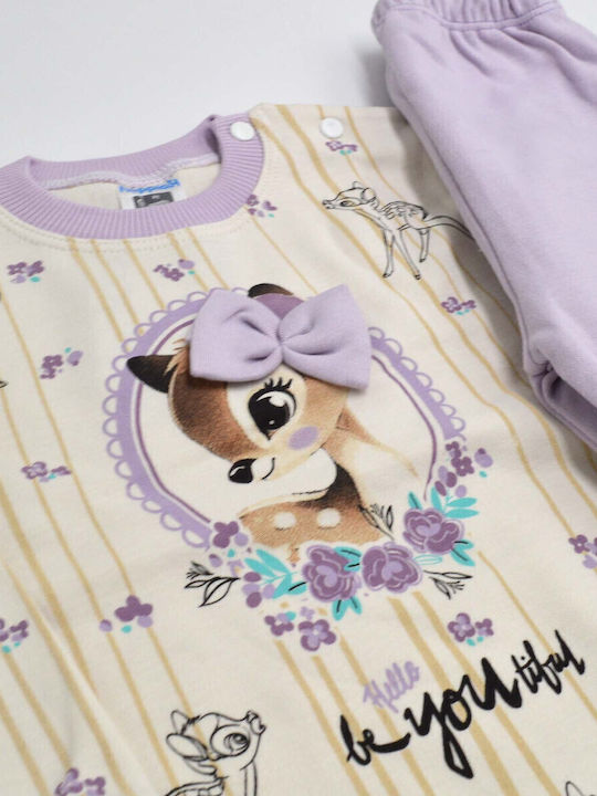 Extan Bebe Kids' Pajamas Ecru/Lilac