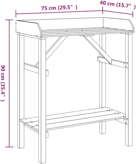 vidaXL Decorative Workbench Garden 75cmx40cmx90cm 4012187