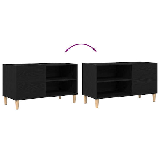 Vidaxl Record Cabinet Black Oak 84.5x38x48 cm Engineered Wood
