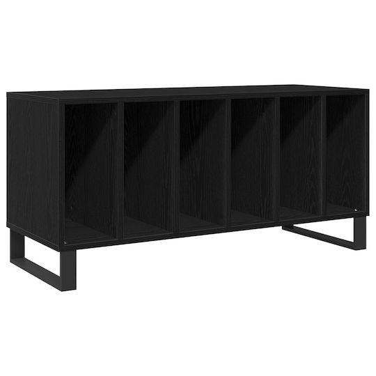 Vidaxl Record Cabinet Black Oak 100x38x48 cm Engineered Wood