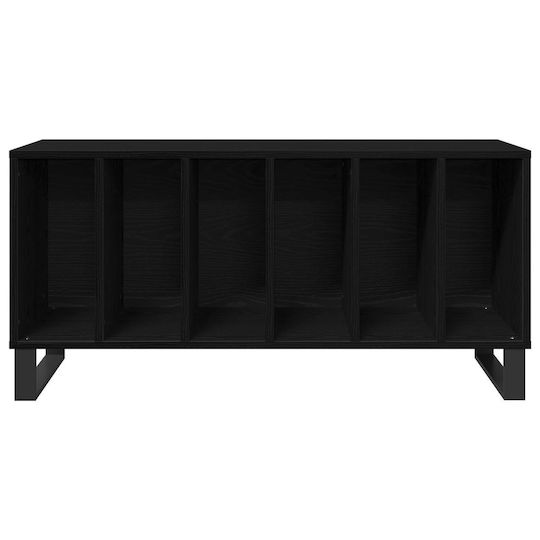 Vidaxl Record Cabinet Black Oak 100x38x48 cm Engineered Wood