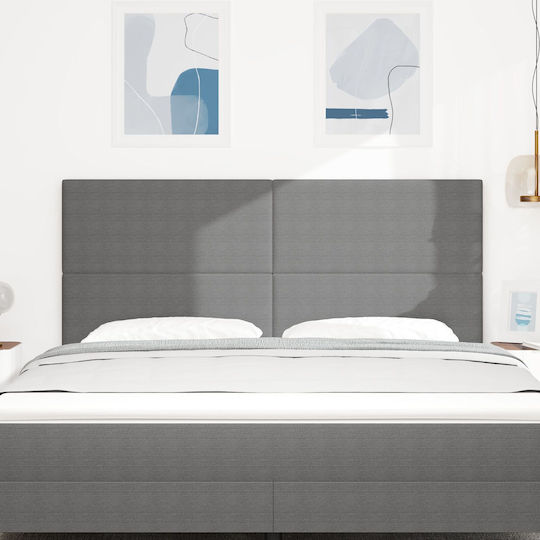 vidaXL Fabric Bed Headboard Light Gray 180x128cm