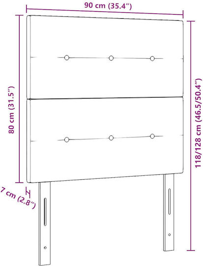 vidaXL Stoff-Kopfstütze für Betten Schwarz 90x88cm