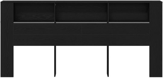 vidaXL Кафлария за легло Дървена Черен Дъб 220x104.5см
