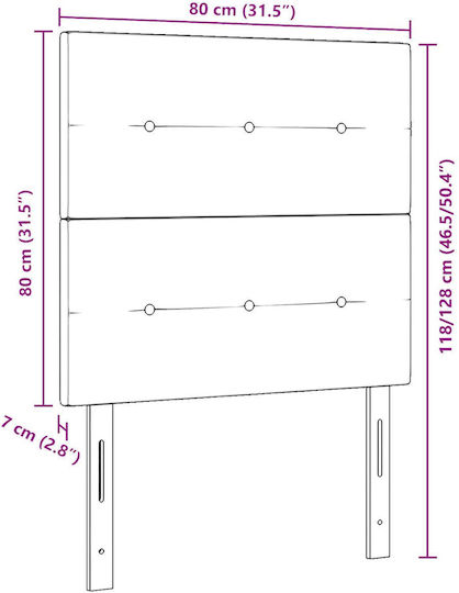 vidaXL Stoff Kopfstütze Für Bett Schwarz 80x128cm