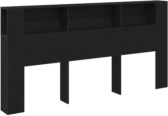 vidaXL Wooden Bed Headboard Black Oak 200x104.5cm