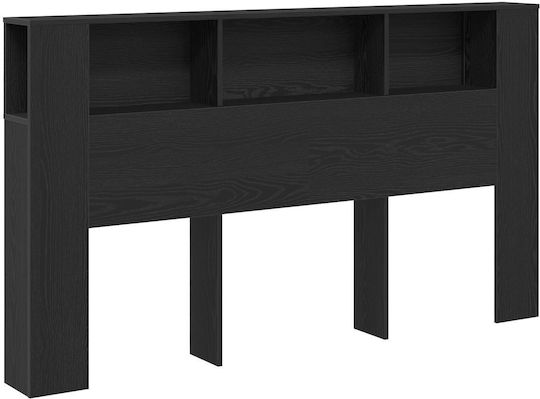 vidaXL Красива Табла За Легло От Черен Дървен Дъб 180x102.5см