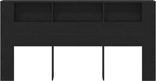 vidaXL Wooden Bed Headboard Black Oak 200x104.5cm