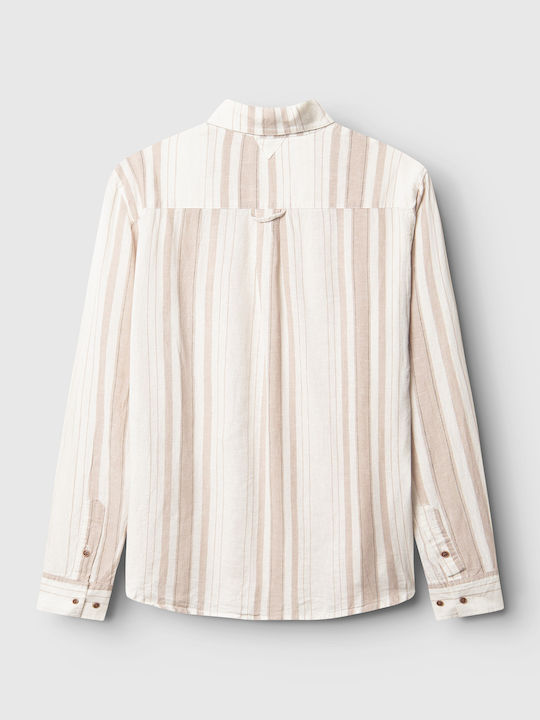 Gabba Πουκάμισο Beige Stripe