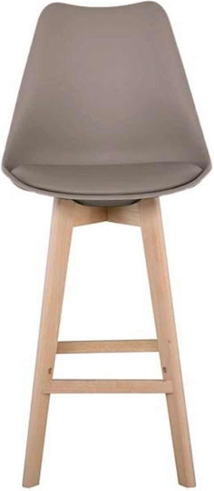 Σκαμπό Μπαρ με Πλάτη από Πολυπροπυλένιο Martin Sand Beige 4τμχ 49x54x106εκ.