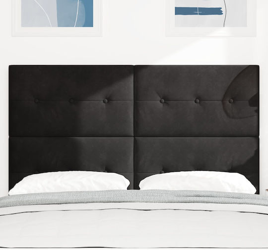 vidaXL Fabric Bed Headboard Black 144x128cm
