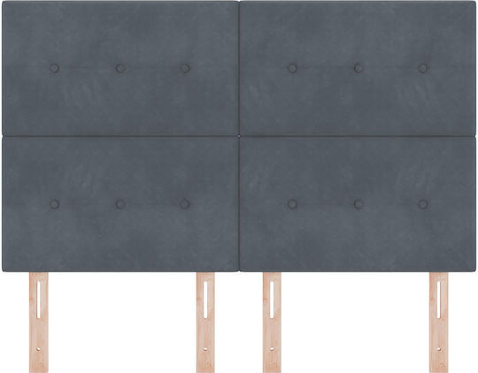 vidaXL Stoff Kopfstütze für Betten Dunkelgrau 144x128cm