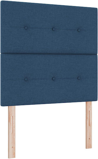 vidaXL Fabric Bed Headboard Blue 80x128cm
