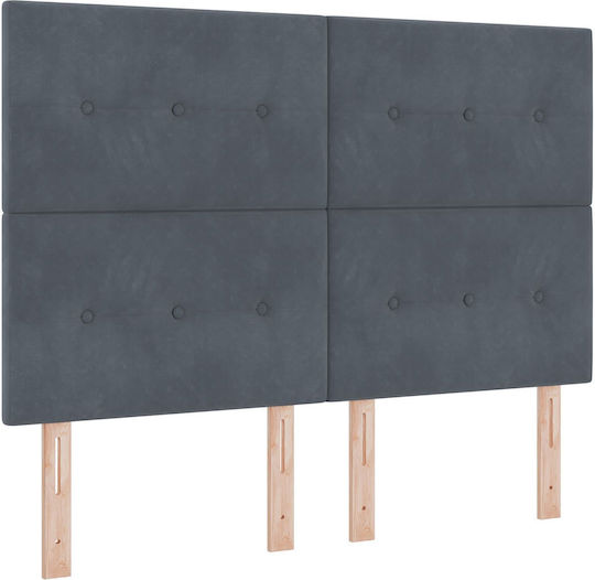 vidaXL Stoff Kopfstütze für Betten Dunkelgrau 144x128cm