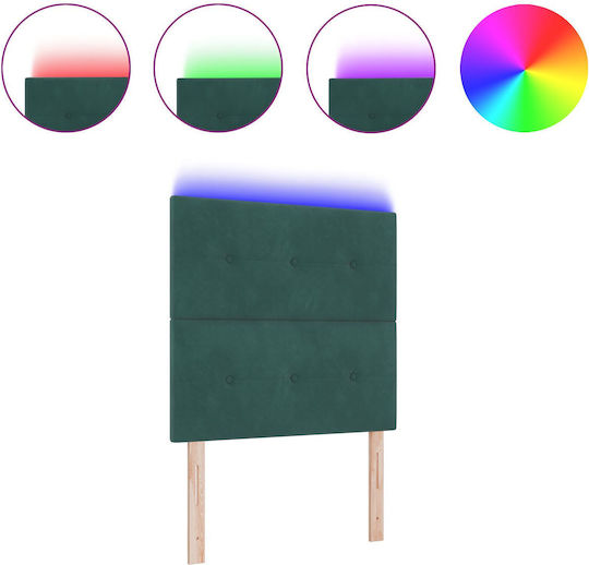 vidaXL Fabric Bed Headboard Dark Green 100x88cm