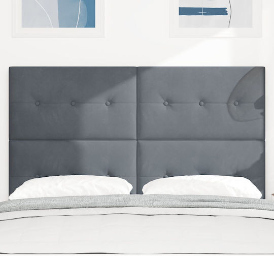 vidaXL Fabric Bed Headboard Dark Gray 160x128cm