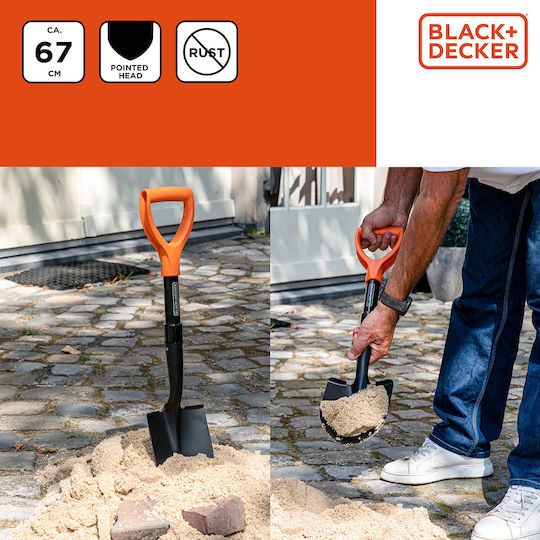 Hand Shovel 67cm Black+Decker 871125223403