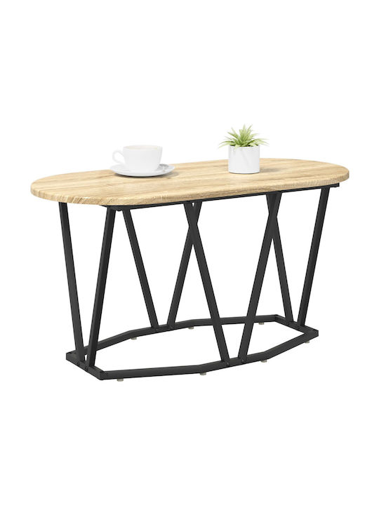 Oval Central Wooden Coffee Table Sonoma Oak M80xW40xH40.5cm