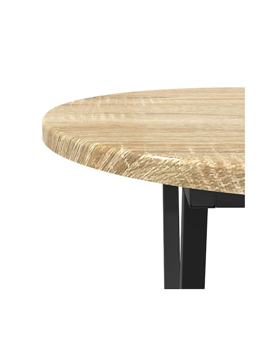 Oval Central Wooden Coffee Table Sonoma Oak M80xW40xH40.5cm