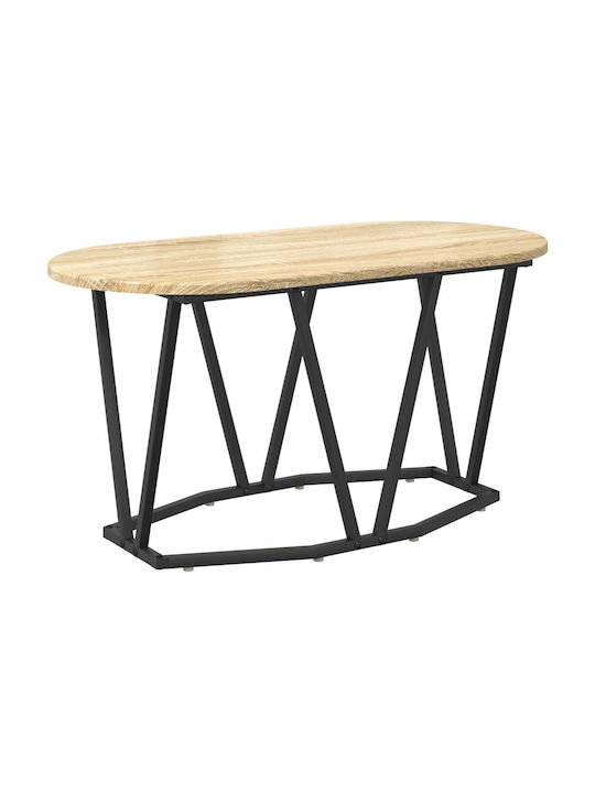 Oval Central Wooden Coffee Table Sonoma Oak M80xW40xH40.5cm