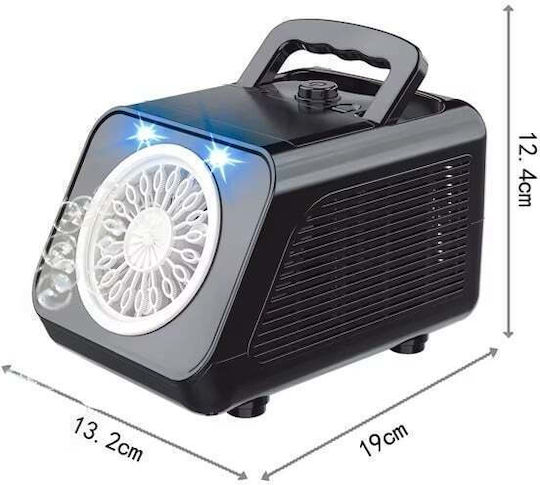 Mașină Electrică de Bule de Săpun cu Lumină LED 2 Viteze 200ml 12000 Bule Min 12x13x19cm Negru Alb