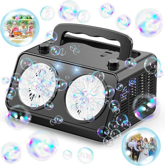 Aparat Electric de Făcut Bule cu Lumină LED 200ml 2 Viteze 20000+ Bule Min Plastic 21x18x17.5 Cm Negru Alb
