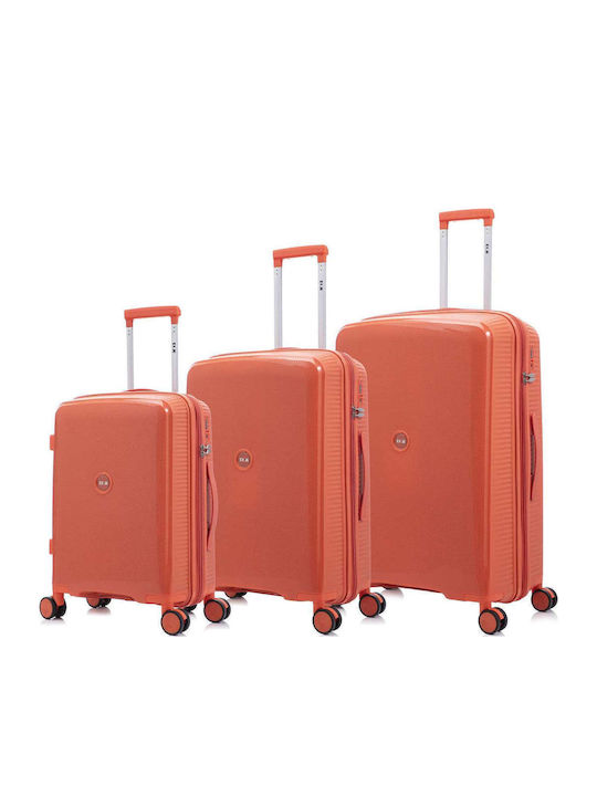 RCM Large Travel Suitcase Hard Orange with 4 Wheels Height 75cm