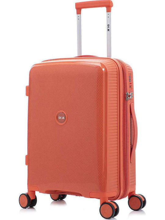 RCM Large Travel Suitcase Hard Orange with 4 Wheels Height 75cm