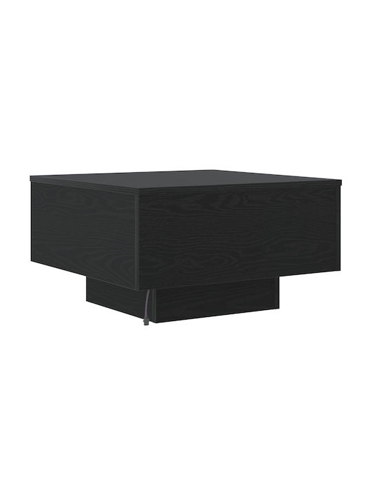 Square Central Wooden Coffee Table Black Oak W55xL55xH31cm