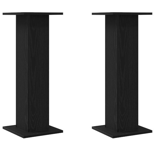 Vidaxl Βάσεις Ηχείων 2 Τμχ Μαύρο Δρυς 30x30x80 Εκ Επεξεργασμένο Ξύλο