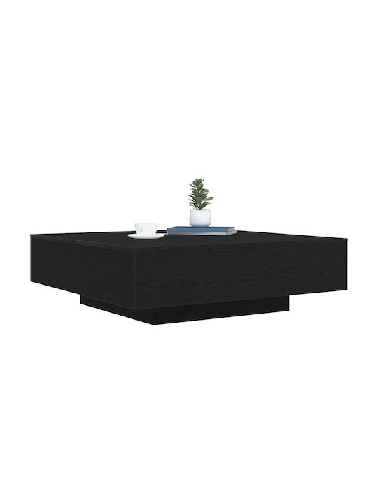 Square Central Wooden Coffee Table Black Oak M100xL100xH31cm
