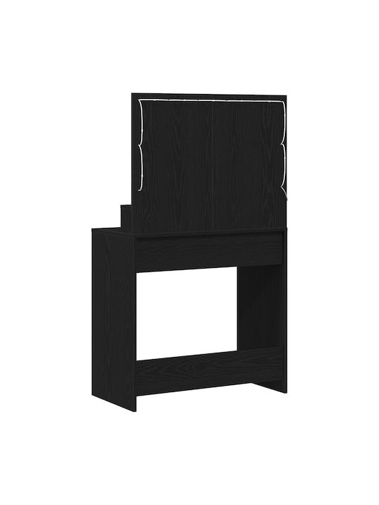 Wooden Makeup Dressing Table Black Oak with Mirror 79x41x135cm