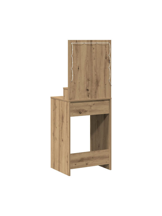 Masută De Toaletă De Podea Din Lemn Maro Cu Oglindă 50x41x135cm