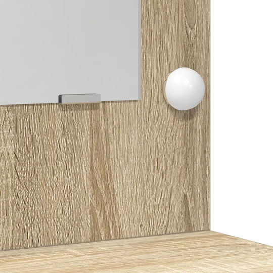 Wooden Makeup Dressing Table Upper Chocolate with Mirror 50x41x135cm