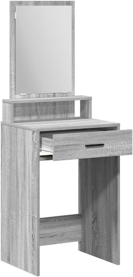 Bodenstehende Schminktisch Schlafzimmer Holz Grau mit Spiegel 50x41x140cm